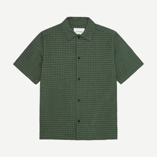 Check Seersucker SS Shirt - Pine Green - Galvanic.co