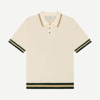 Lace Knitted Polo - Eggnog White