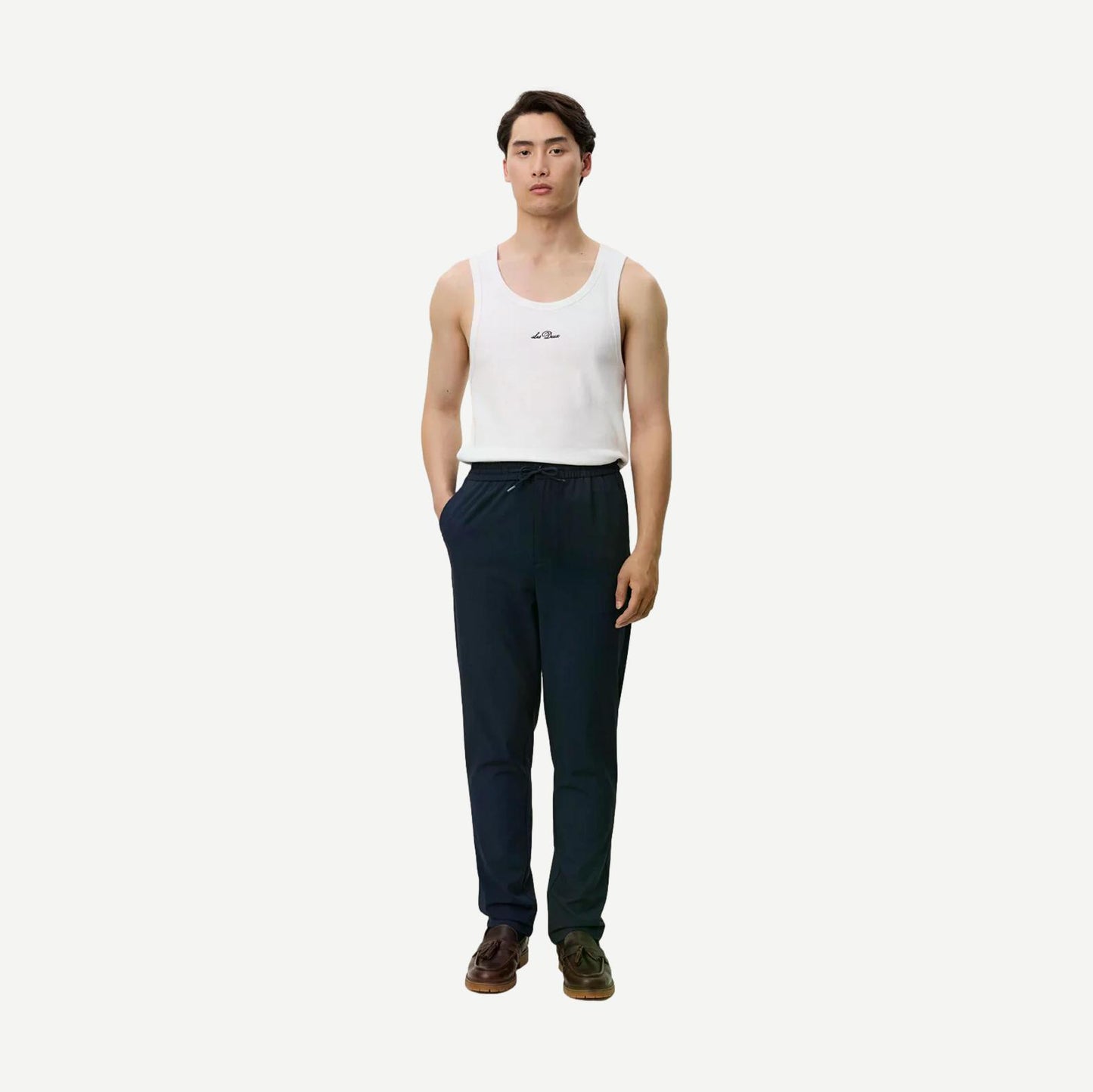Como Tapered Drawstring Pants - Navy - Galvanic.co