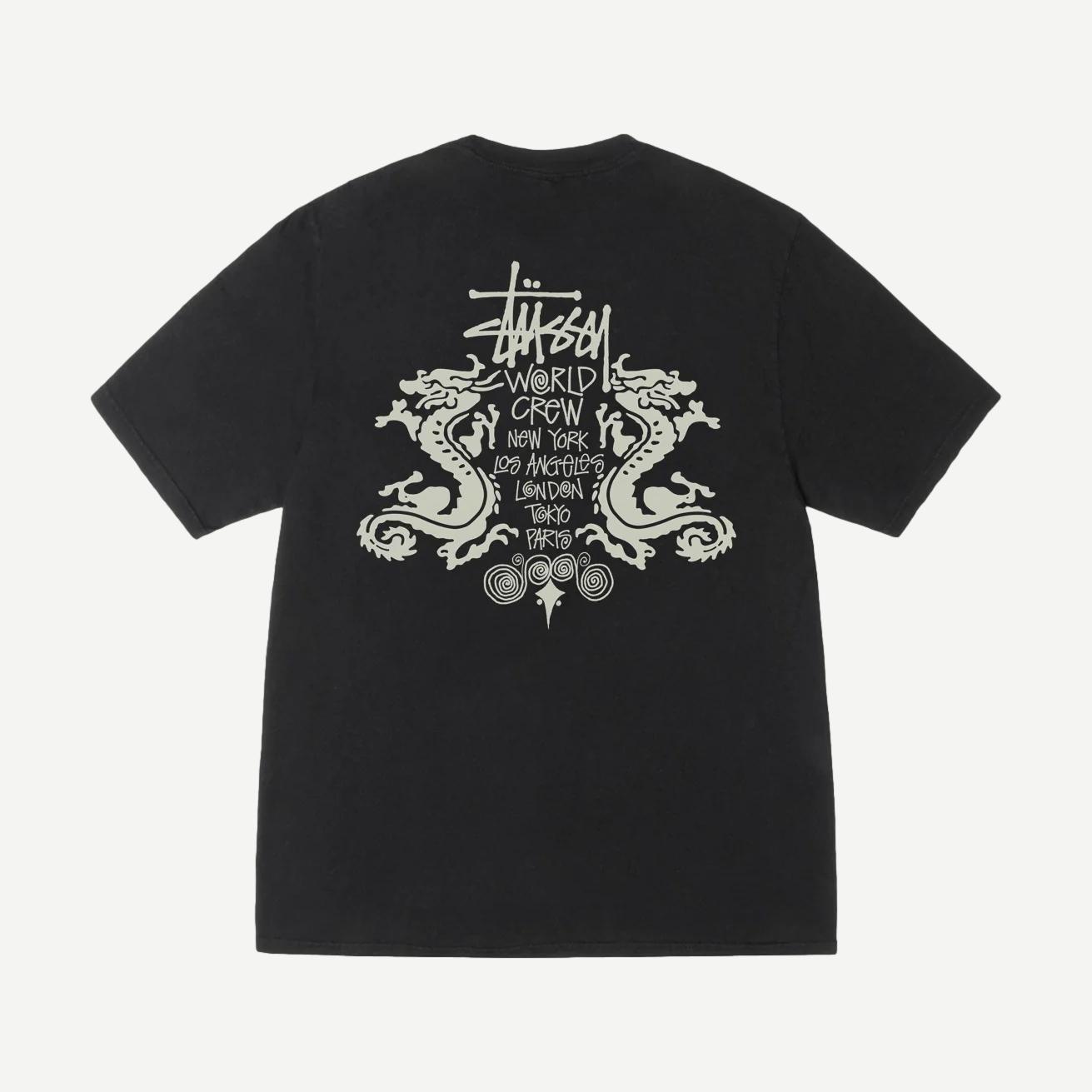 Double Dragon Pigment Dyed Tee - Black - Galvanic.co