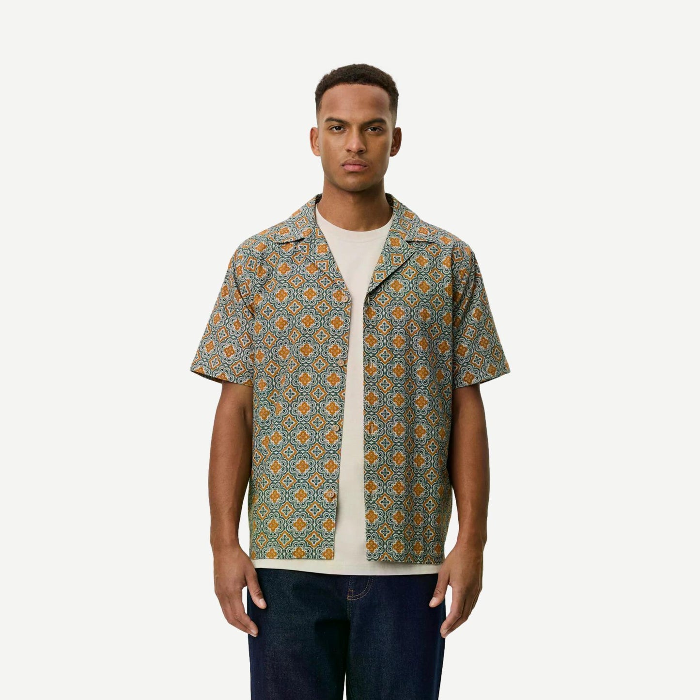 Lukas Arabesque AOP SS Shirt - Sea Moss Green - Galvanic.co