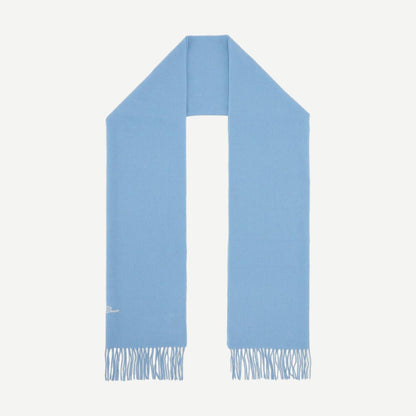 Les Deux Signature Solid Scarf in Allure blue, folded to show its soft fabric and clean design