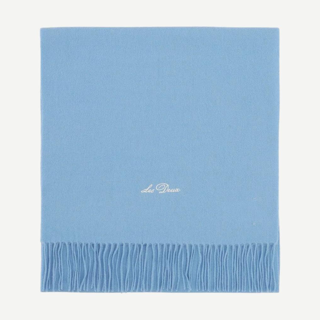 Les Deux Signature Solid Scarf in Allure blue, soft fabric with a minimalist solid design