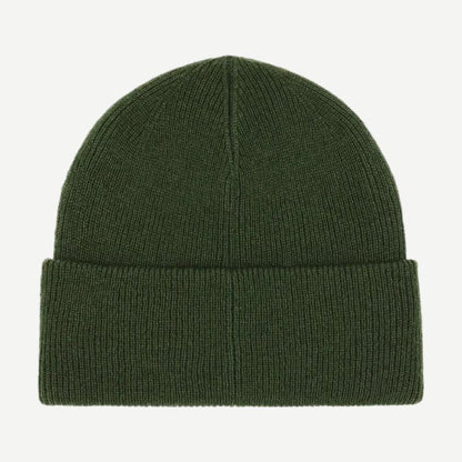 Les Deux Signature Beanie in rifle green, ribbed knit design with folded cuff