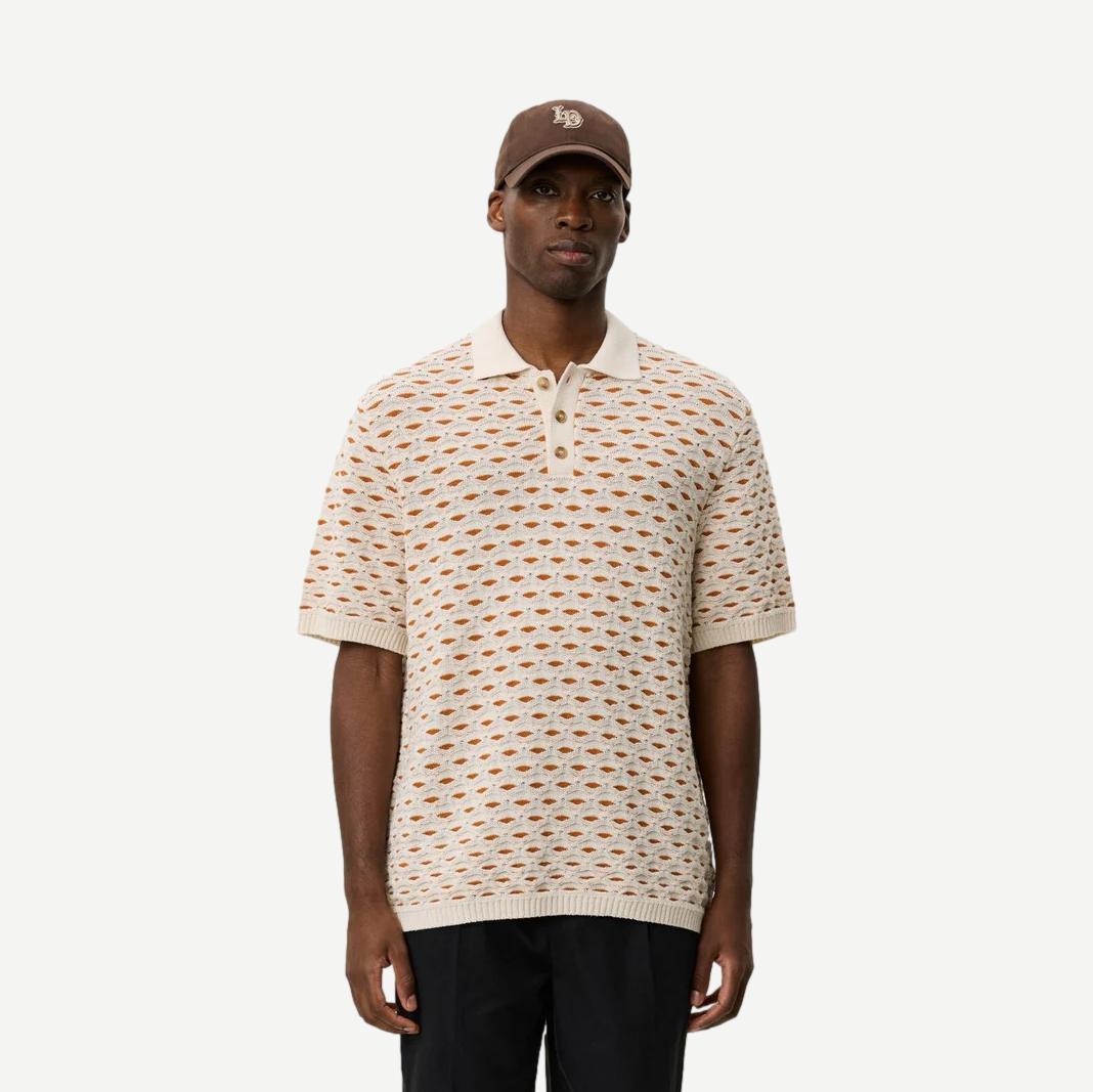 Esmay Shell Knitted Polo - Eggnog White - Galvanic.co