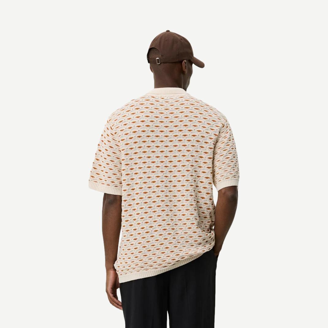 Esmay Shell Knitted Polo - Eggnog White - Galvanic.co