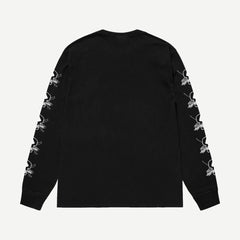 Foils Pigment Dyed LS Tee - Black - Galvanic.co