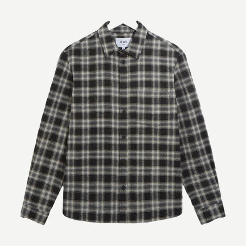 Shelly LS Shirt - Flannel Check Black/White - Galvanic.co