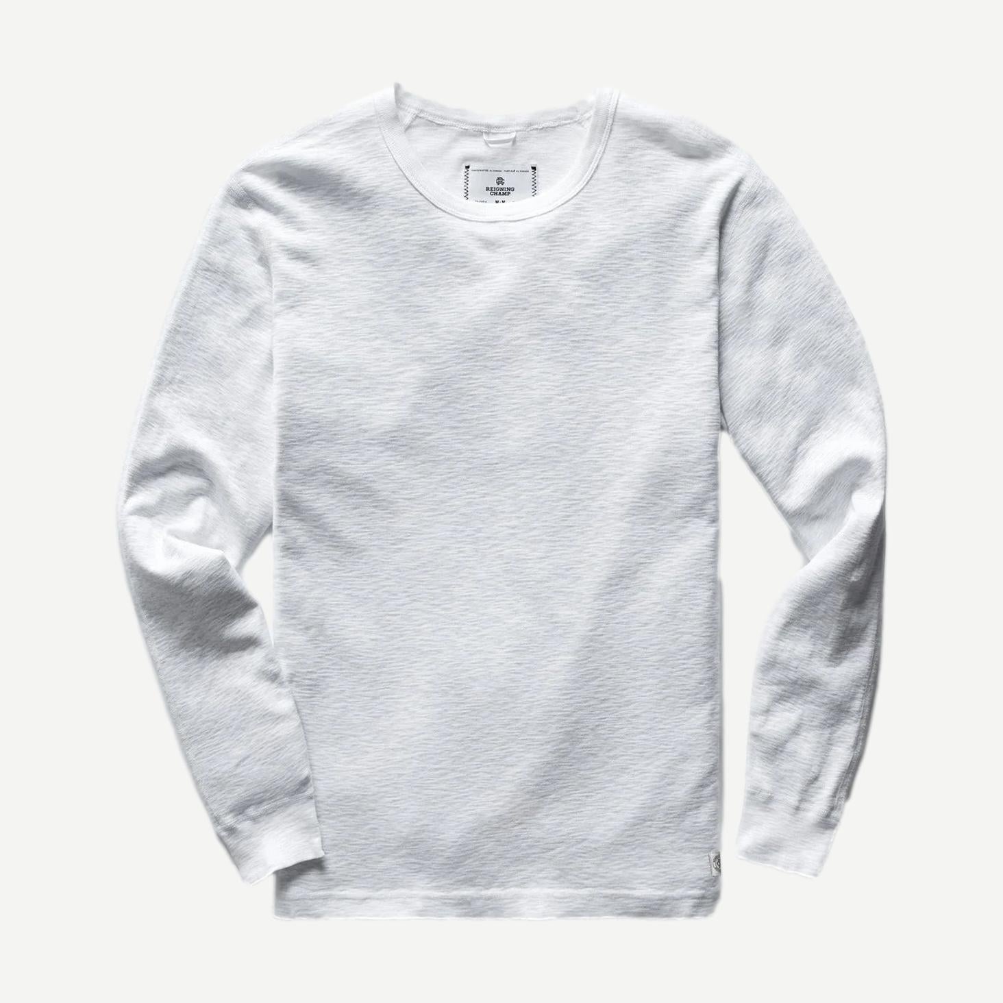 Knit 1x1 Slub Long Sleeve - White - Galvanic.co