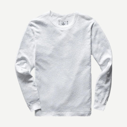 Knit 1x1 Slub Long Sleeve - White - Galvanic.co
