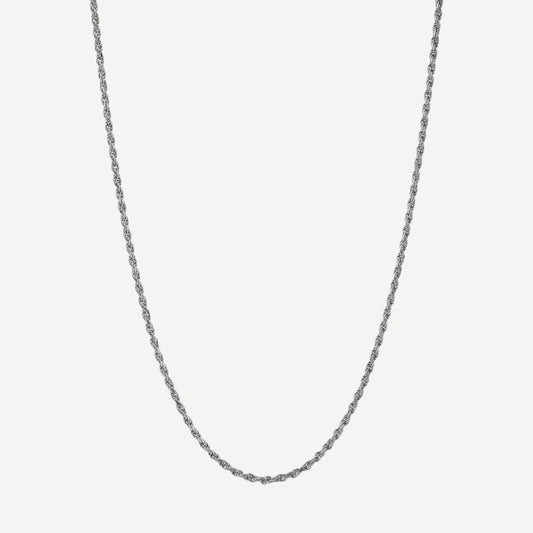 2.4mm Rope Chain Necklace - Sterling Silver 24in - Galvanic.co