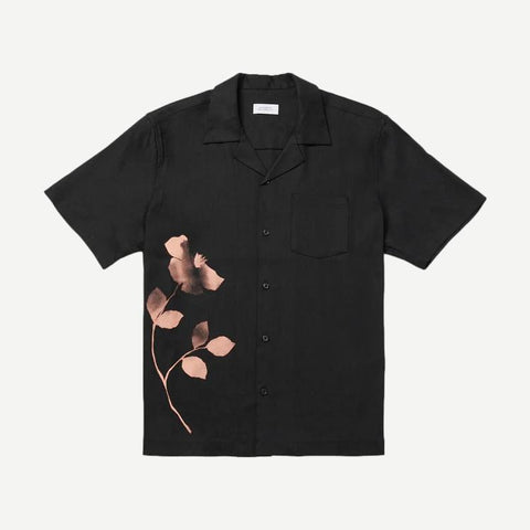 Canty Floral Impressions SS Button Up - Black - Galvanic.co