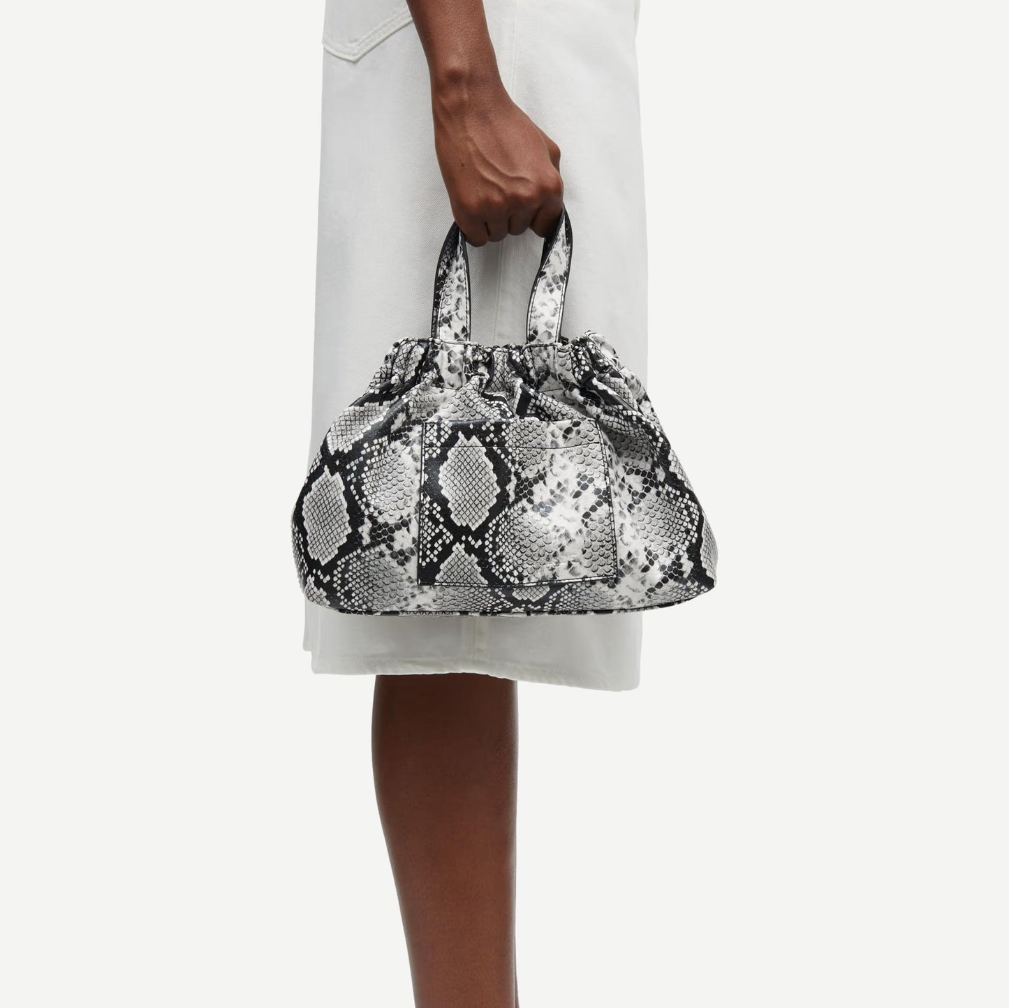 Saemmi Midi Bag - Black & White Snake