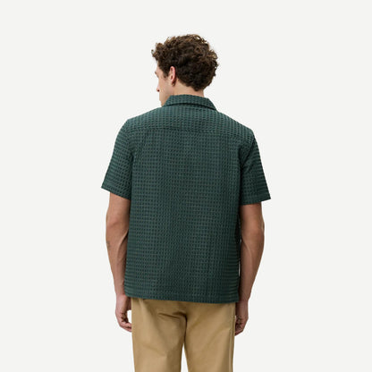 Check Seersucker SS Shirt - Pine Green