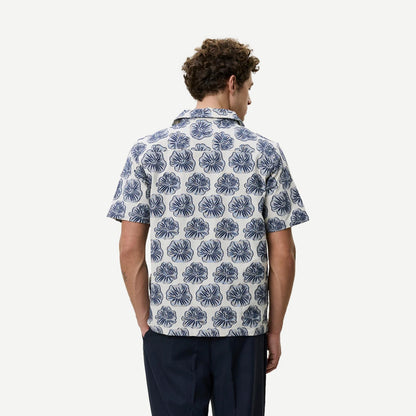 Dahlia Jacquard SS Shirt - Dark Denim Blue