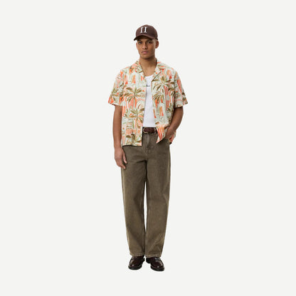 Palm AOP SS Shirt - Raw Sienna Orange