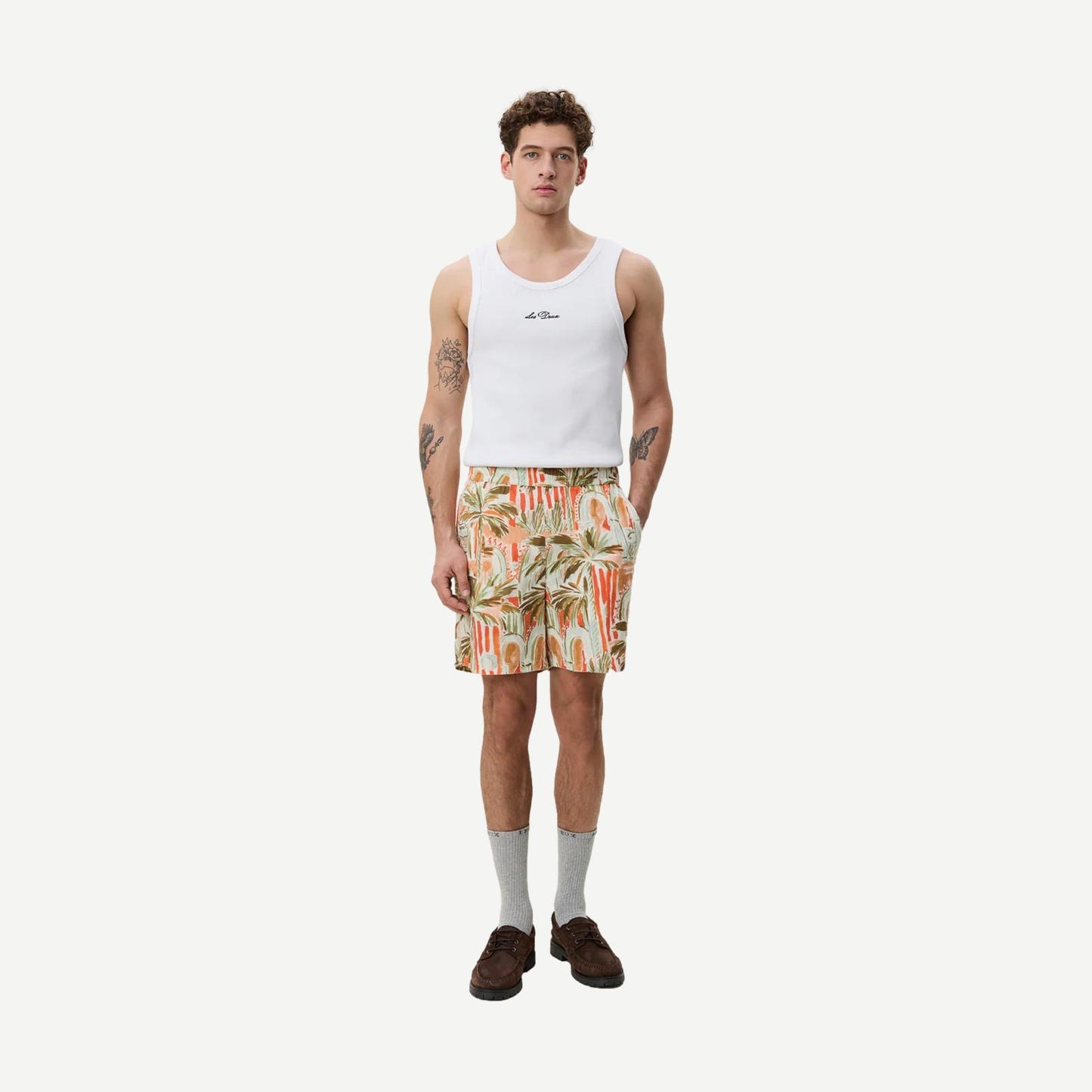 Palm AOP Shorts - Raw Sienna Orange