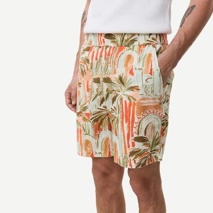 Palm AOP Shorts - Raw Sienna Orange