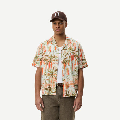 Palm AOP SS Shirt - Raw Sienna Orange