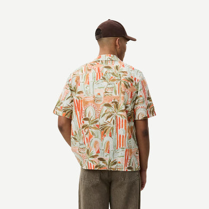 Palm AOP SS Shirt - Raw Sienna Orange