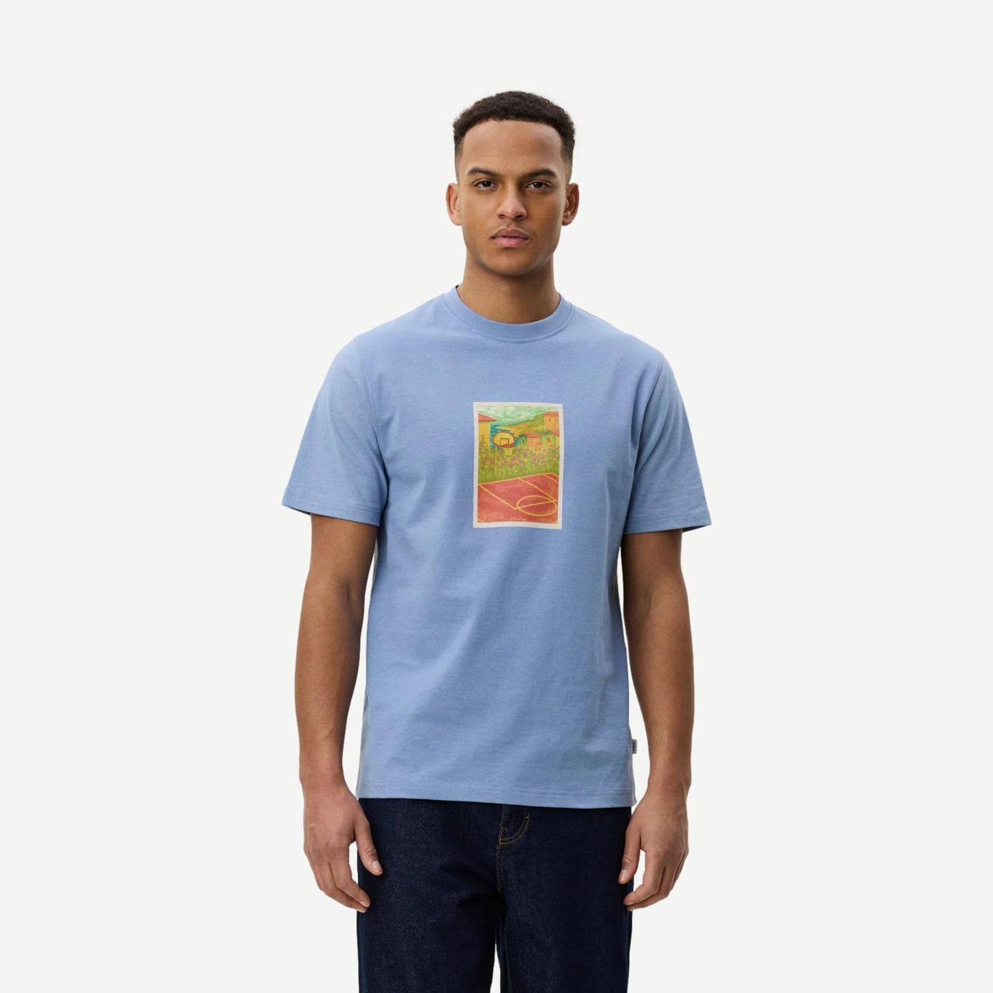 Court T-Shirt - Faded Denim Blue