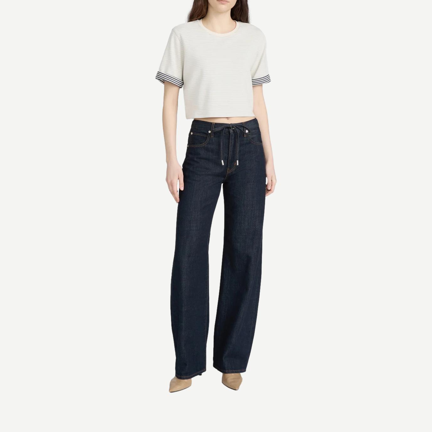 The Stripe Cuff Top - Cream Multi - Galvanic.co