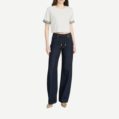 The Stripe Cuff Top - Cream Multi - Galvanic.co