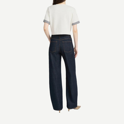 The Stripe Cuff Top - Cream Multi - Galvanic.co
