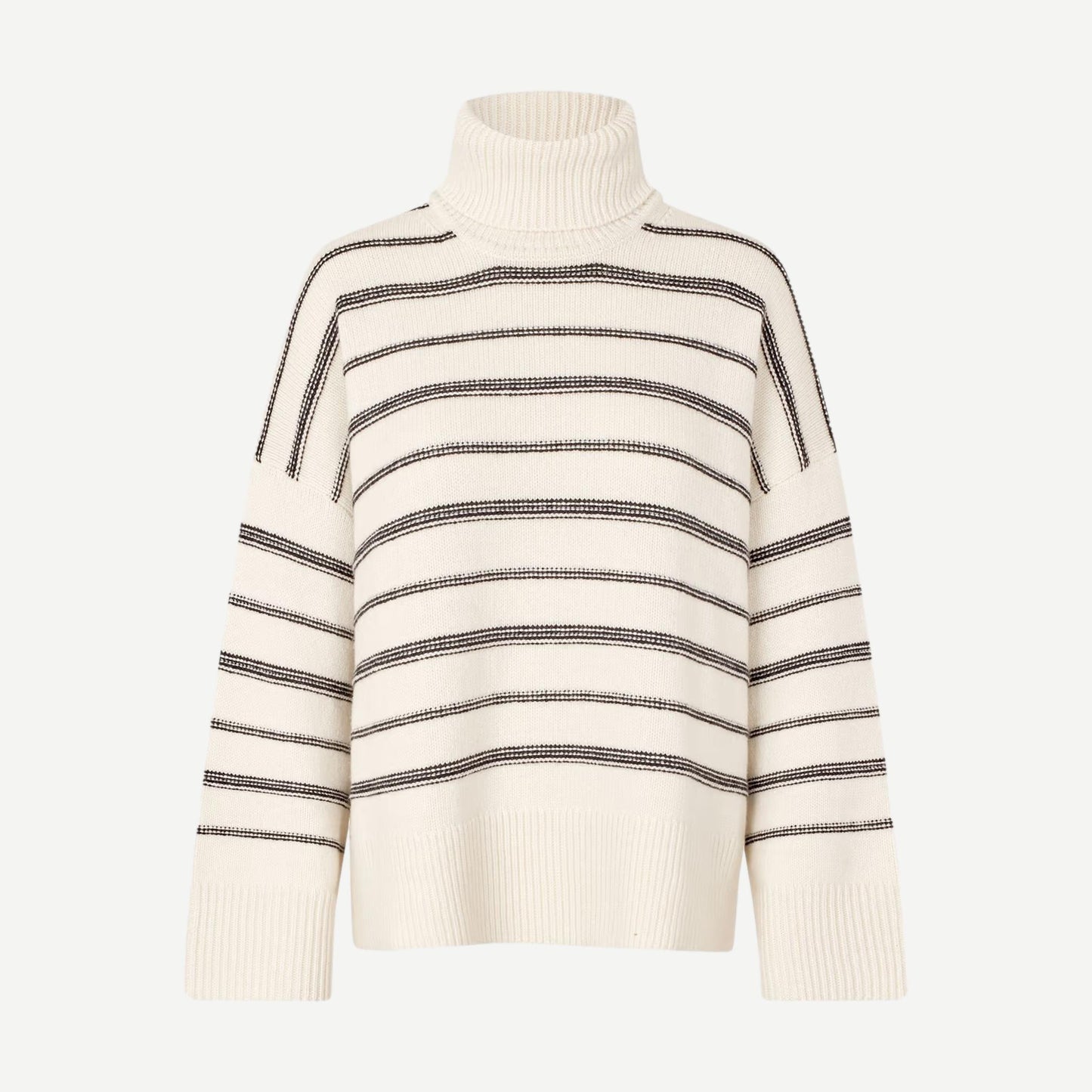 Sekeiku Stripe Turtleneck - Clear Cream - Galvanic.co