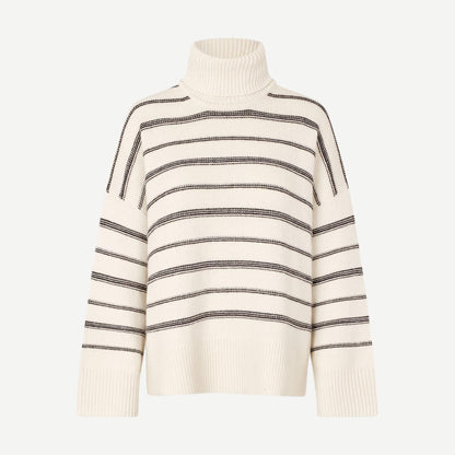 Sekeiku Stripe Turtleneck - Clear Cream - Galvanic.co