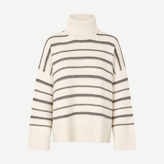 Sekeiku Stripe Turtleneck - Clear Cream - Galvanic.co