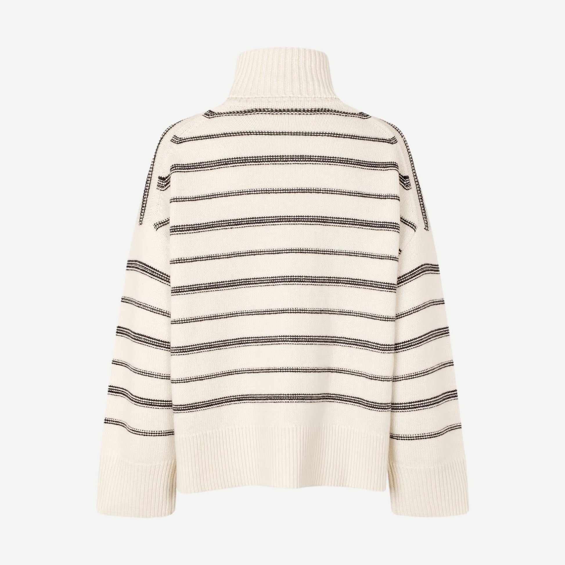 Sekeiku Stripe Turtleneck - Clear Cream - Galvanic.co