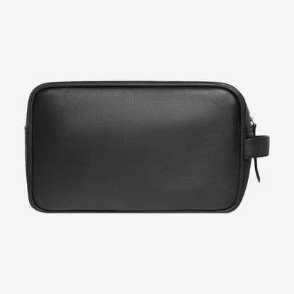 Leather Wash Bag - Black/Black