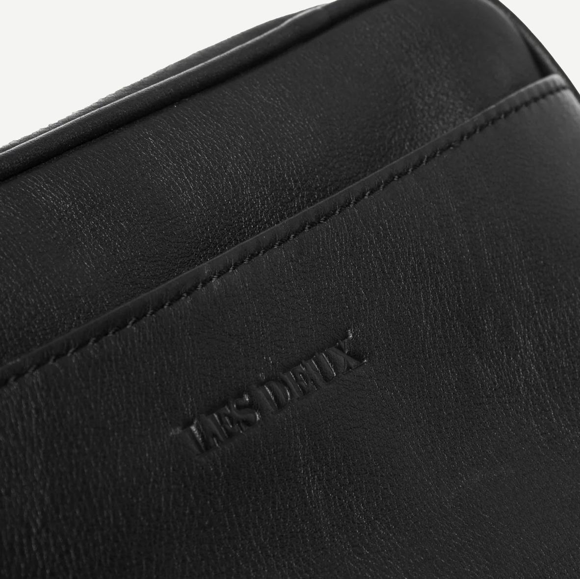 Leather Wash Bag - Black/Black