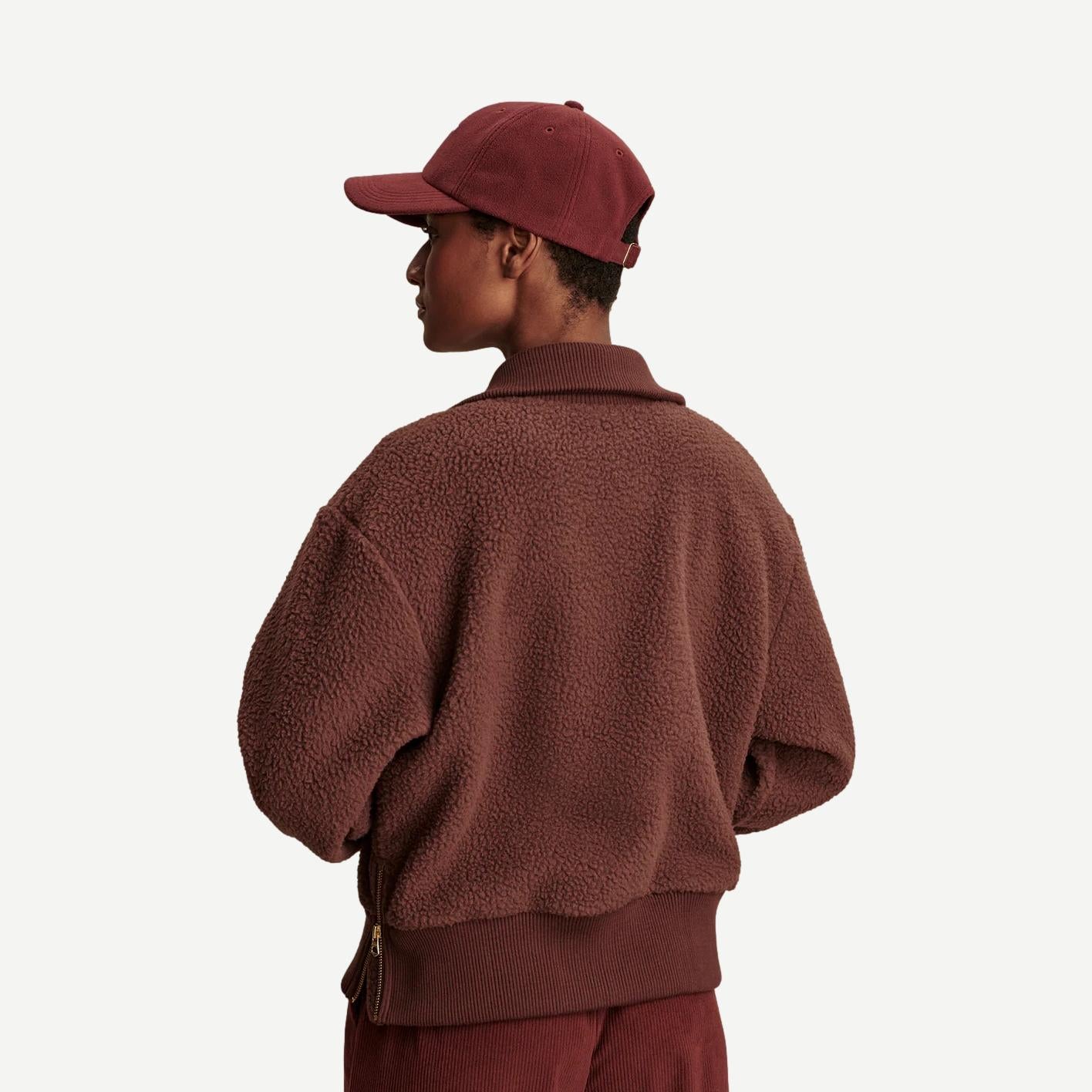 Roselle Half Zip Fleece - Mahogany