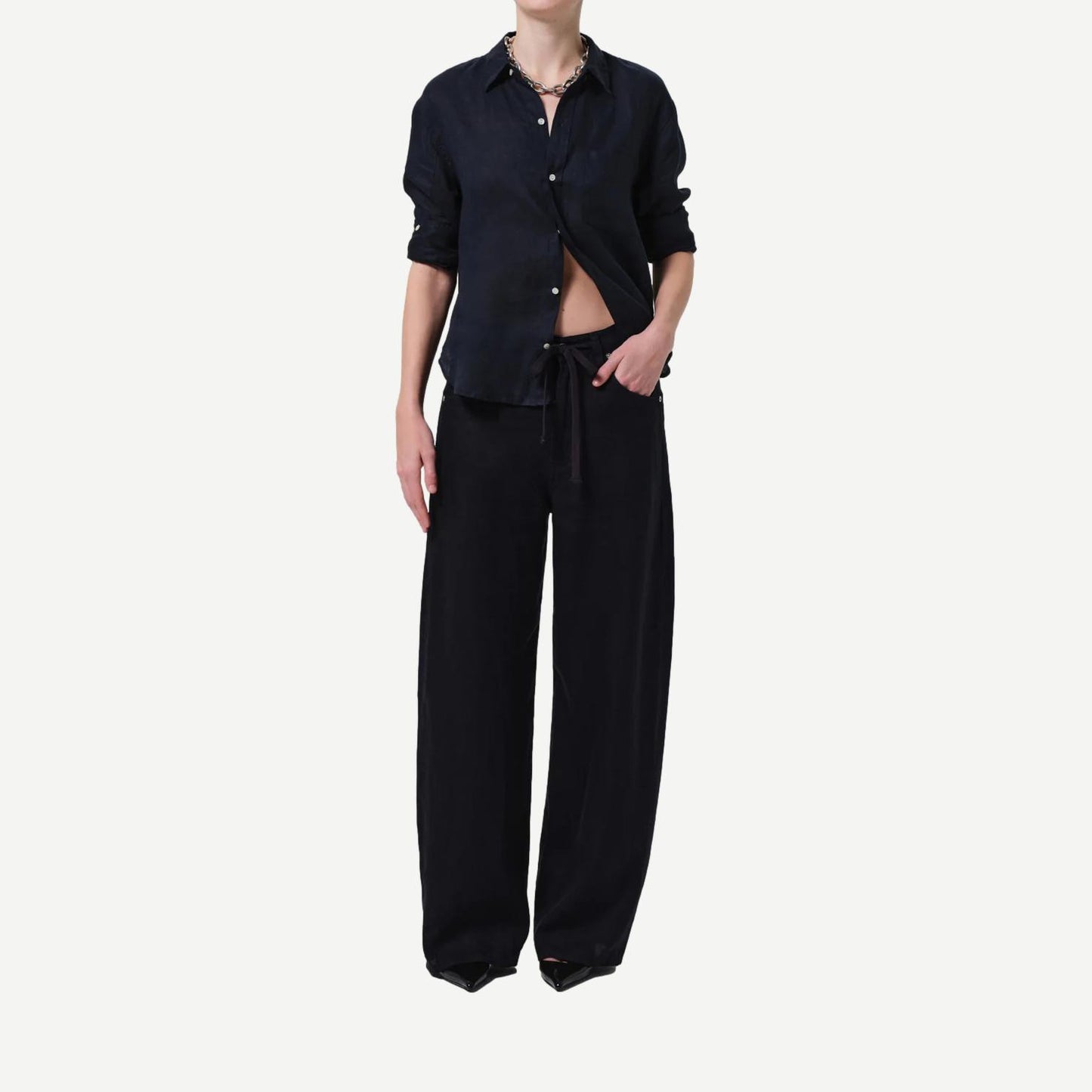 Brynn Drawstring Linen - True Navy