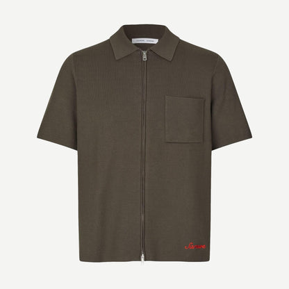 Sarico Zip Shirt - Black Olive - Galvanic.co