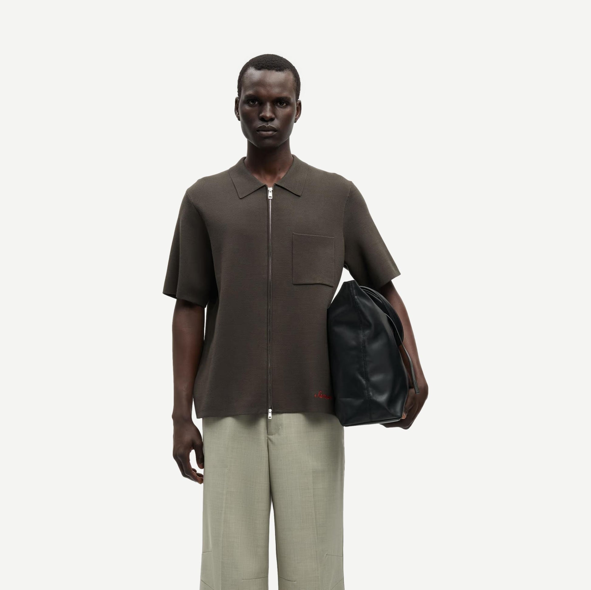 Sarico Zip Shirt - Black Olive - Galvanic.co