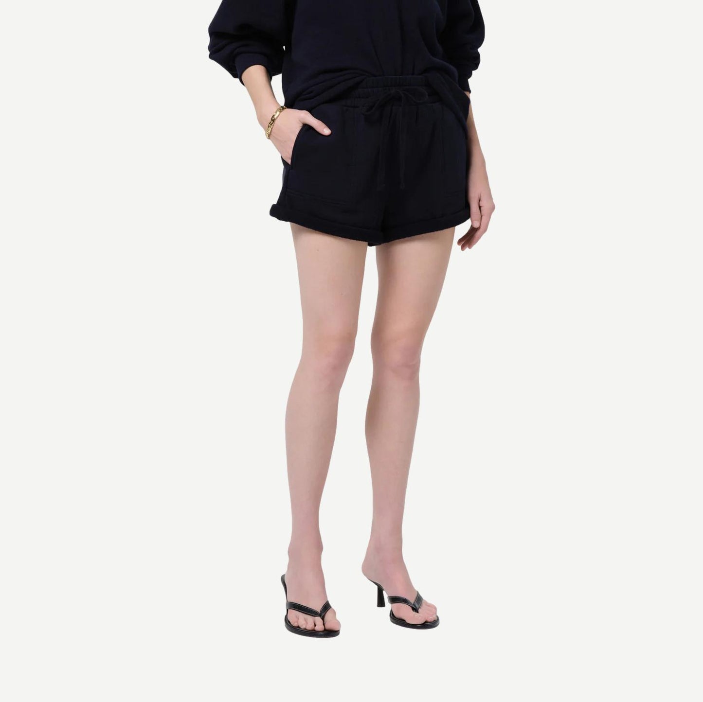 Vivienne Rolled Sweatshort - Navy - Galvanic.co