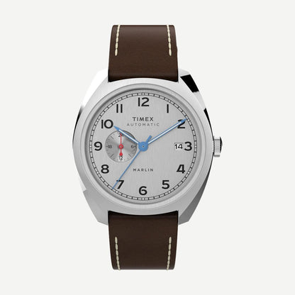 Marlin Mod Retro Automatic 39mm - White/Brown Leather - Galvanic.co