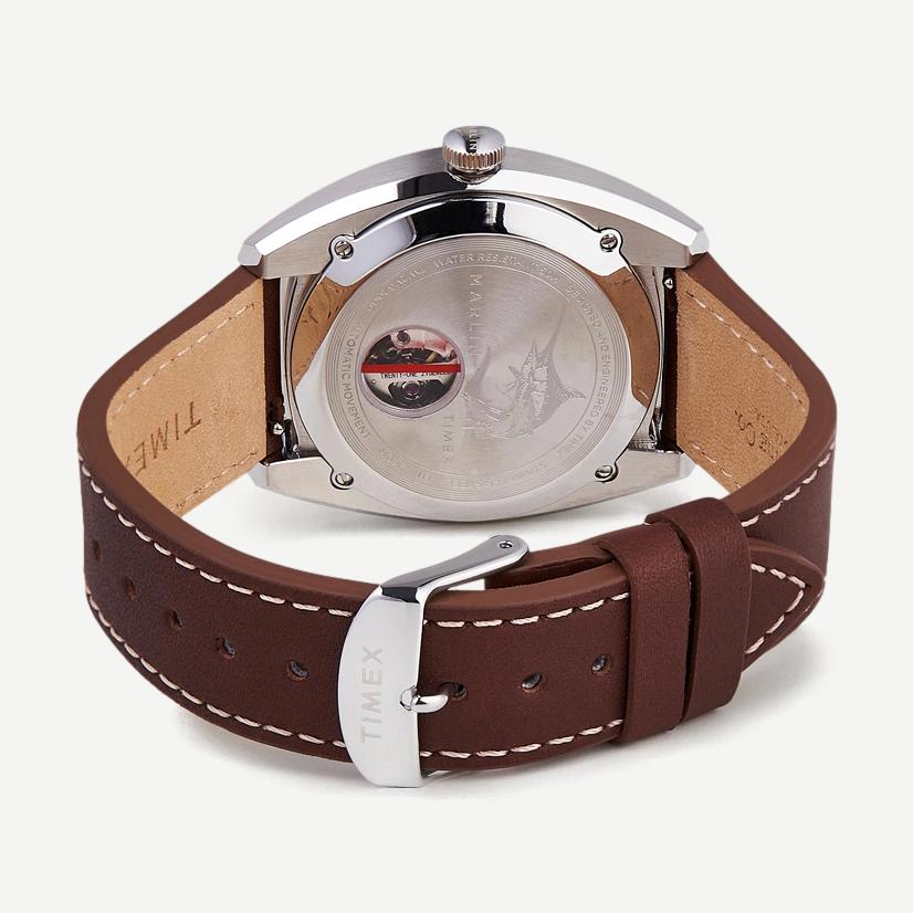 Marlin Mod Retro Automatic 39mm - White/Brown Leather - Galvanic.co