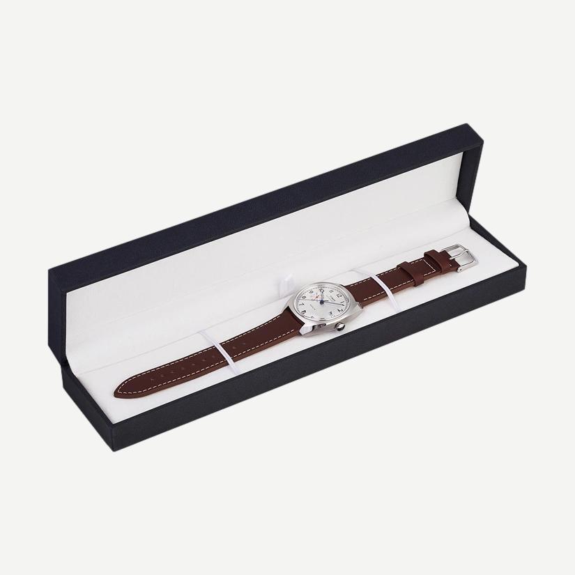 Marlin Mod Retro Automatic 39mm - White/Brown Leather - Galvanic.co