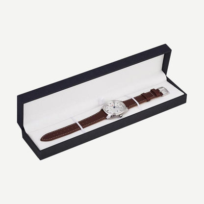 Marlin Mod Retro Automatic 39mm - White/Brown Leather - Galvanic.co