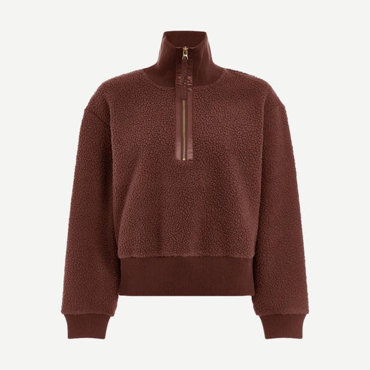Roselle Half Zip Fleece - Mahogany