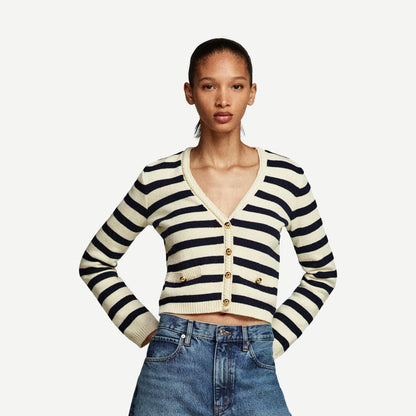 The Harbor Cardigan - Navy Multi - Galvanic.co