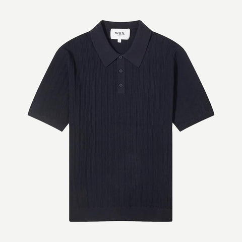 Naples Polo Vertical Knit - Midnight - Galvanic.co
