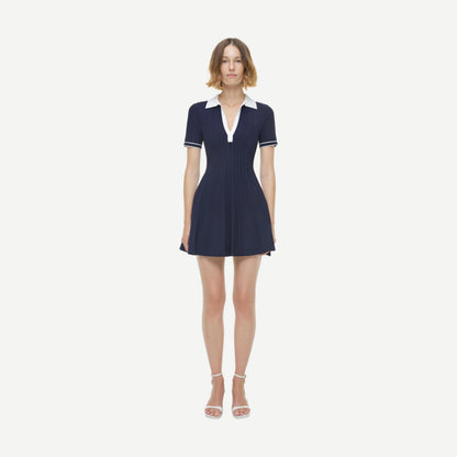 Page Knit Polo Mini Dress - Midnight Multi