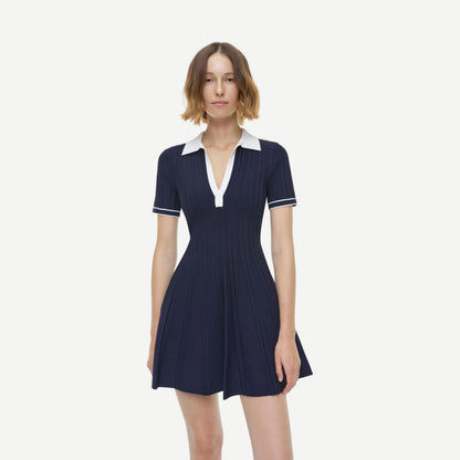 Page Knit Polo Mini Dress - Midnight Multi