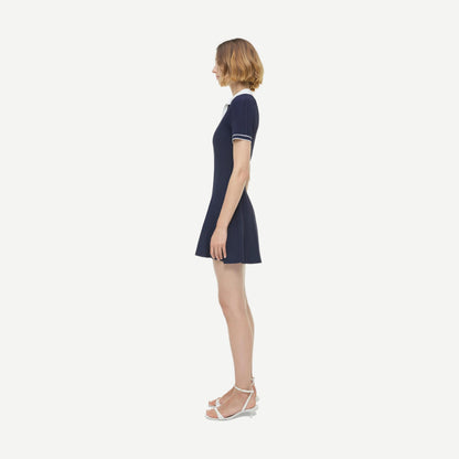 Page Knit Polo Mini Dress - Midnight Multi