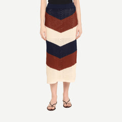 Tia Skirt - Cacao/Shell/Navy - Galvanic.co